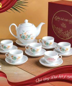Bộ Ấm Trà Trắng Khử Vẽ Hoa – Thanh Lịch & Sang Trọng Quà Tặng Cho Mọi Dịp