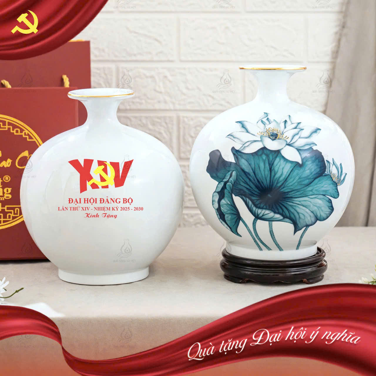 Qùa Tặng Kỷ Niệm Thành Lập Cơ Quan in Logo- Gốm Sứ Fulo