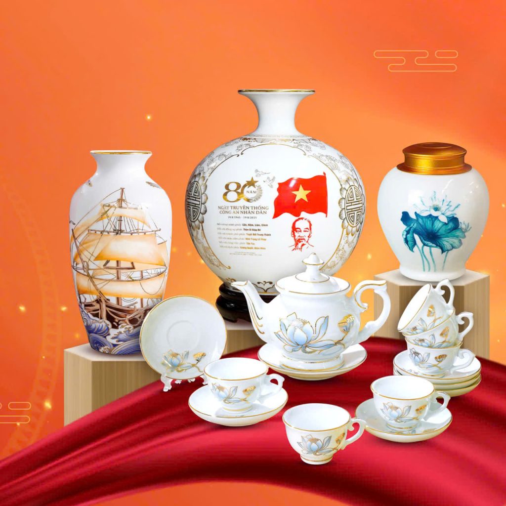 Qùa Tặng Kỷ Niệm Thành Lập Cơ Quan in Logo- Gốm Sứ Fulo