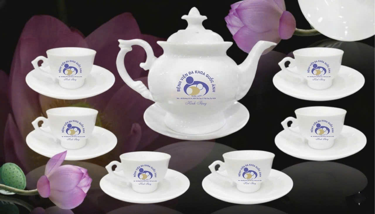 Bộ ấm trà in logo quà tặng đại hội, kỷ niệm thành lập
