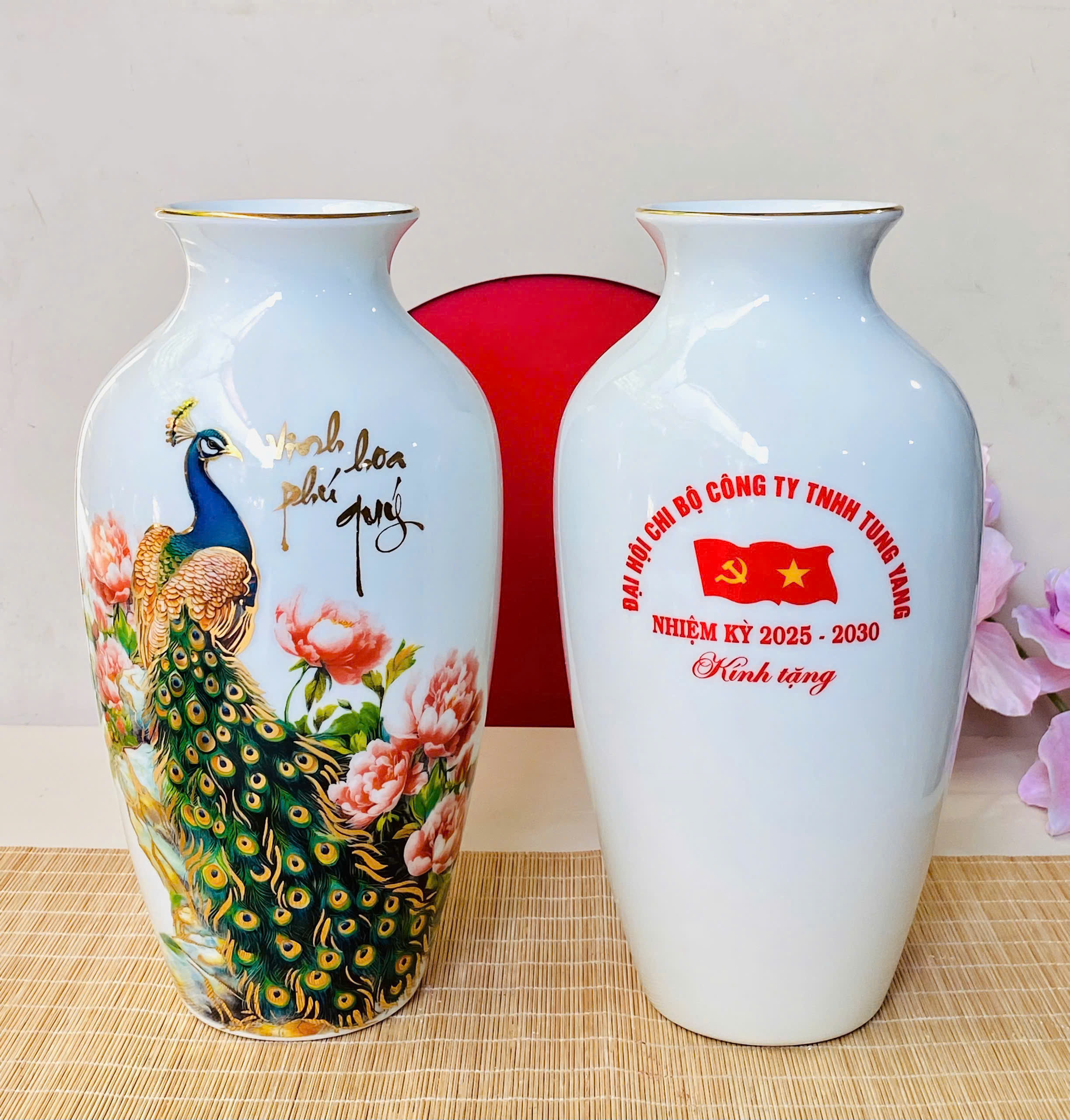 Bình hoa quà tăng đại hội, hội nghị, kỷ niệm-quà tặng gốm sứ Fulo
